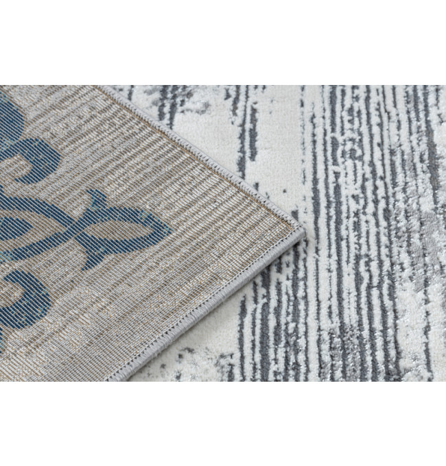 Koberec CORE W9797 Ramka, Rozeta - modrý / šedý