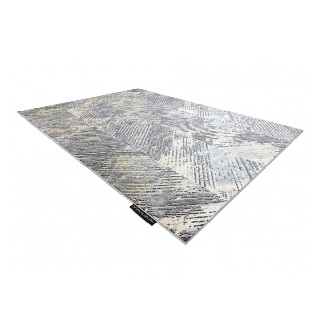 Koberec DE LUXE 2087 Jodelka Chevron vintage - zlatý / šedý
