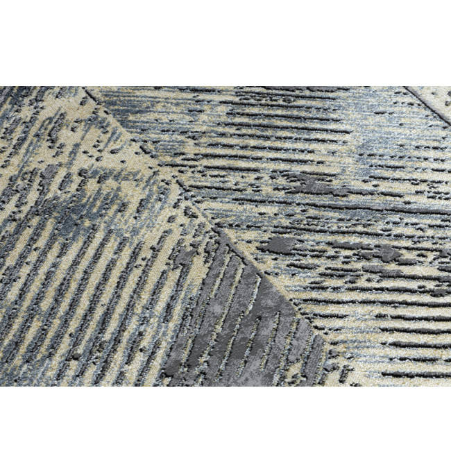 Koberec DE LUXE 2087 Jodelka Chevron vintage - zlatý / šedý