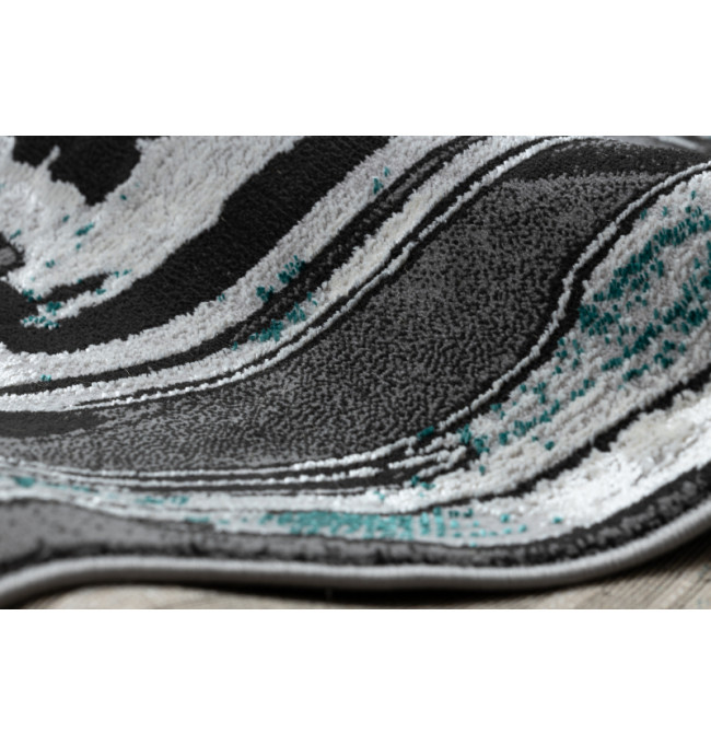 Koberec DE LUXE 619 Ramka - šedý / zelený