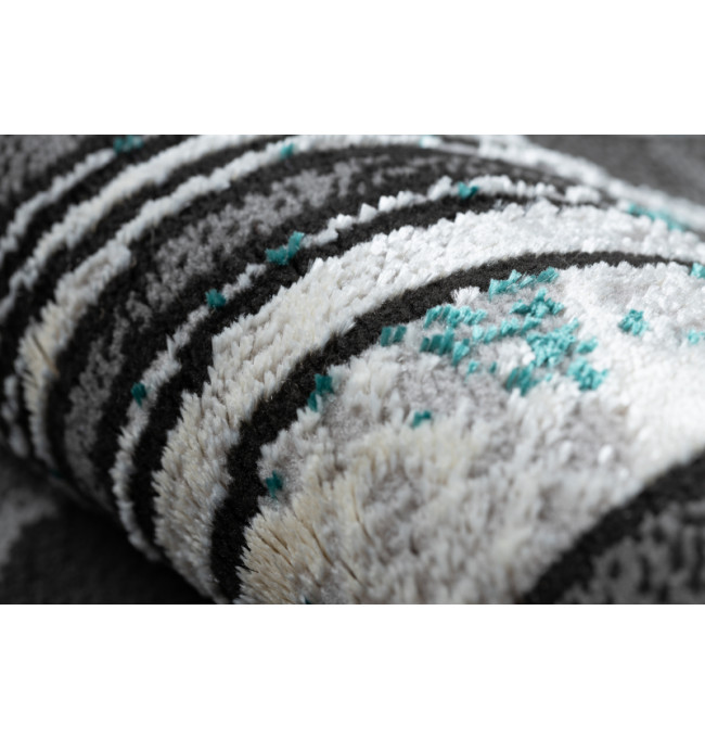 Koberec DE LUXE 619 Ramka - šedý / zelený