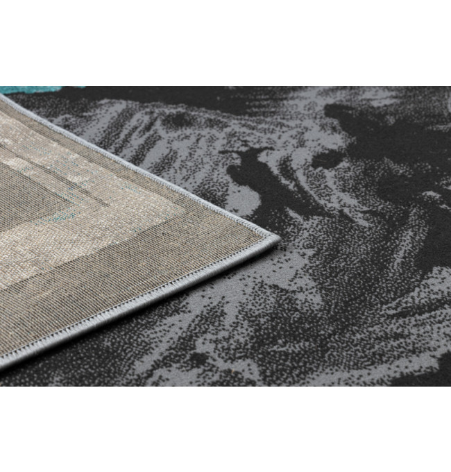 Koberec DE LUXE 619 Ramka - šedý / zelený