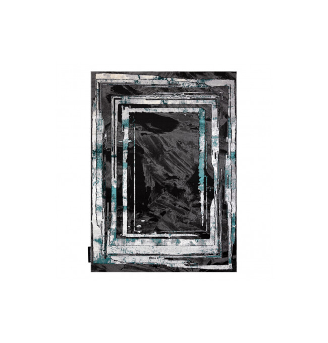 Koberec DE LUXE 619 Ramka - šedý / zelený