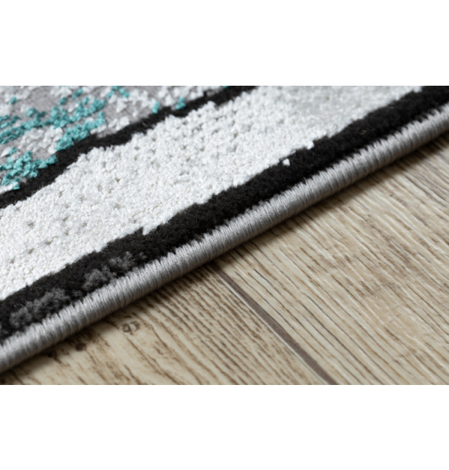 Koberec DE LUXE 619 Ramka - šedý / zelený