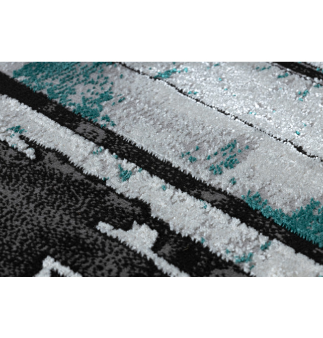 Koberec DE LUXE 619 Ramka - šedý / zelený