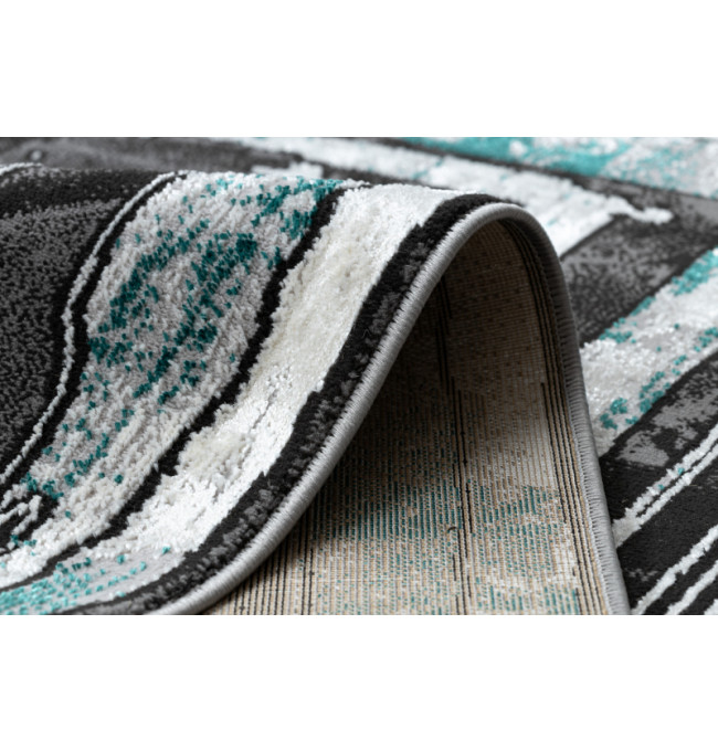 Koberec DE LUXE 619 Ramka - šedý / zelený