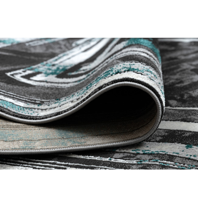 Koberec DE LUXE 619 Ramka - šedý / zelený