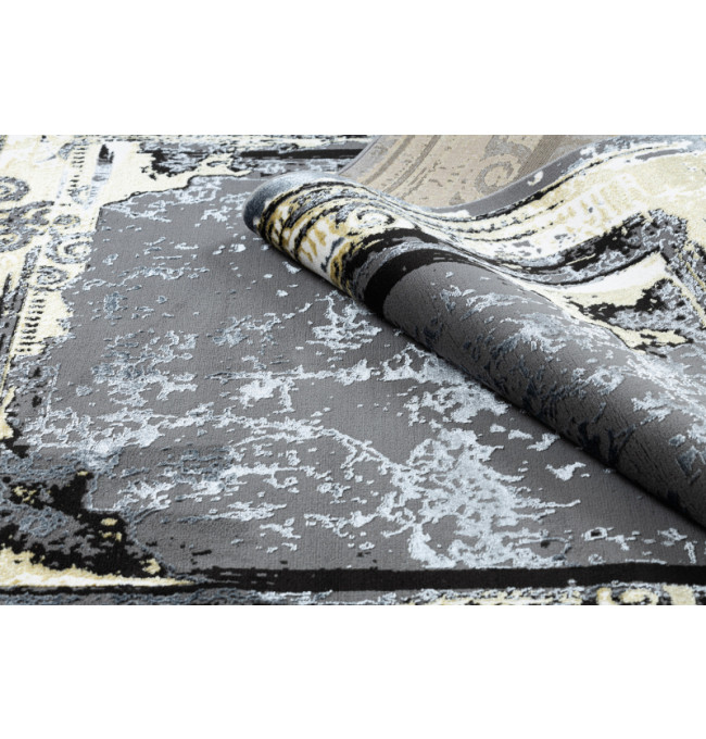 Koberec DE LUXE 628 Ornament vintage - šedý / zlatý