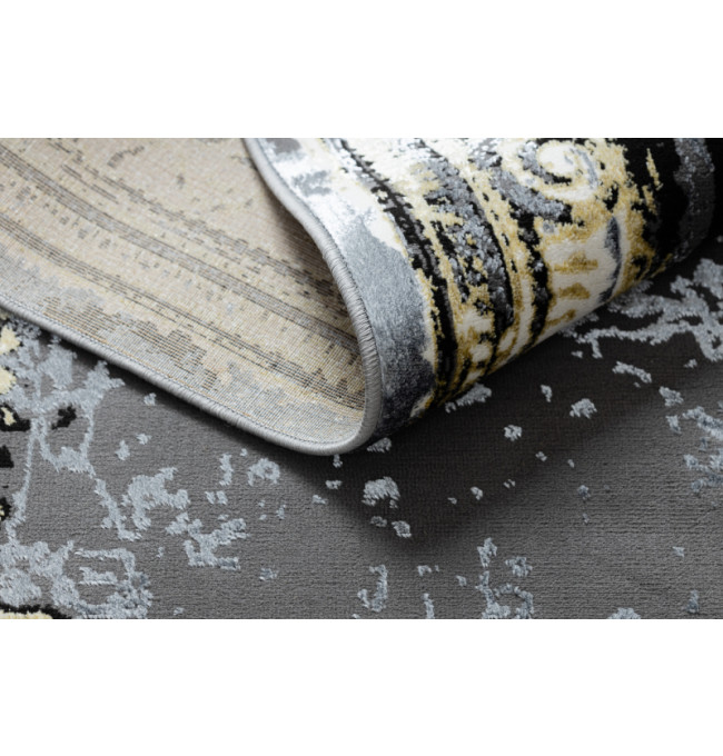 Koberec DE LUXE 628 Ornament vintage - šedý / zlatý