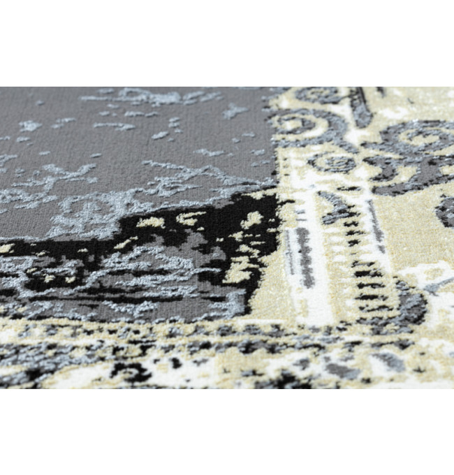 Koberec DE LUXE 628 Ornament vintage - šedý / zlatý