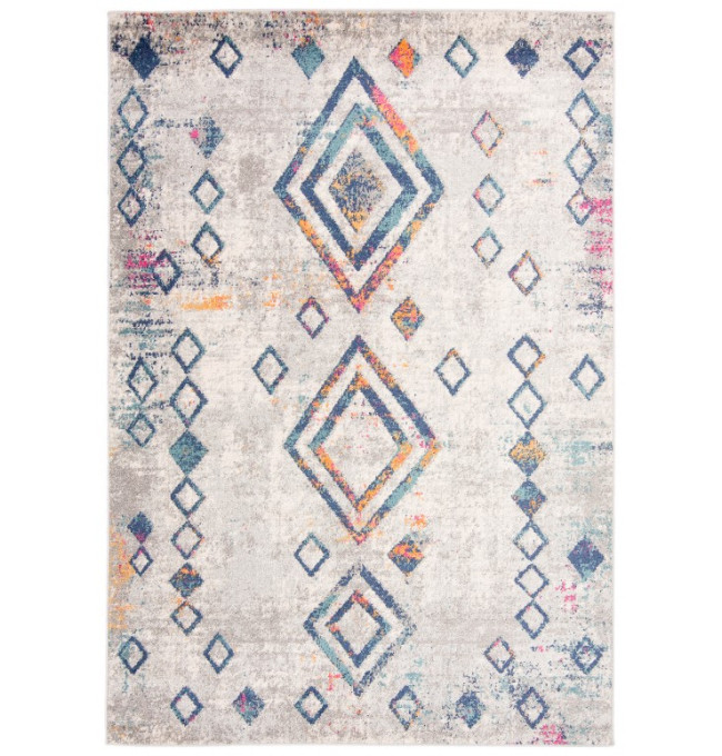 Koberec DENVER G025A FAA - bílý, tmavomodrý