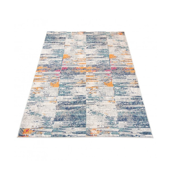 Koberec DENVER G053A FAA - bílý, tmavomodrý