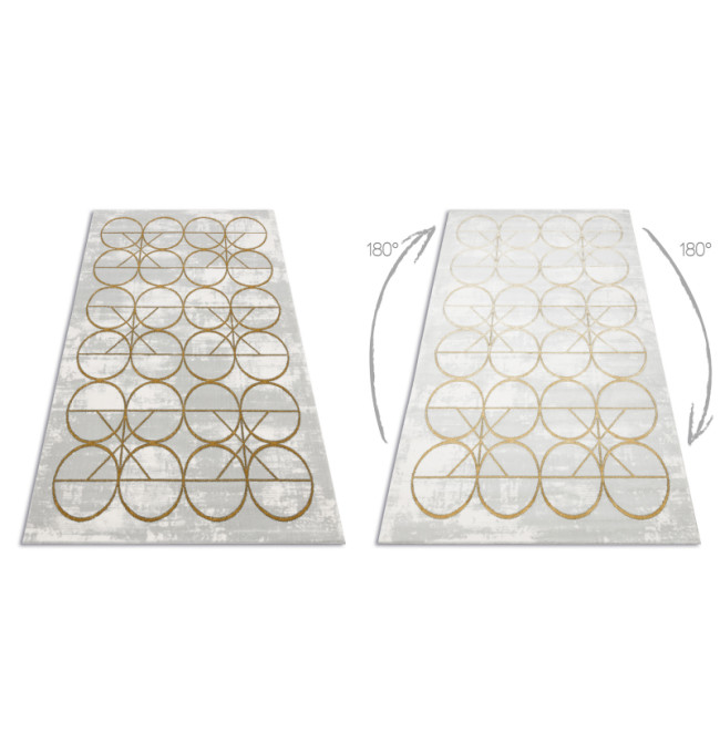 Koberec EMERALD exkluzivní 1010 glamour, styl kruhy krém/zlatý