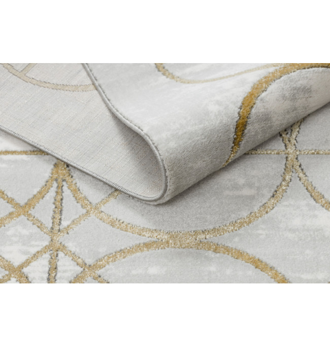 Koberec EMERALD exkluzivní 1010 glamour, styl kruhy krém/zlatý
