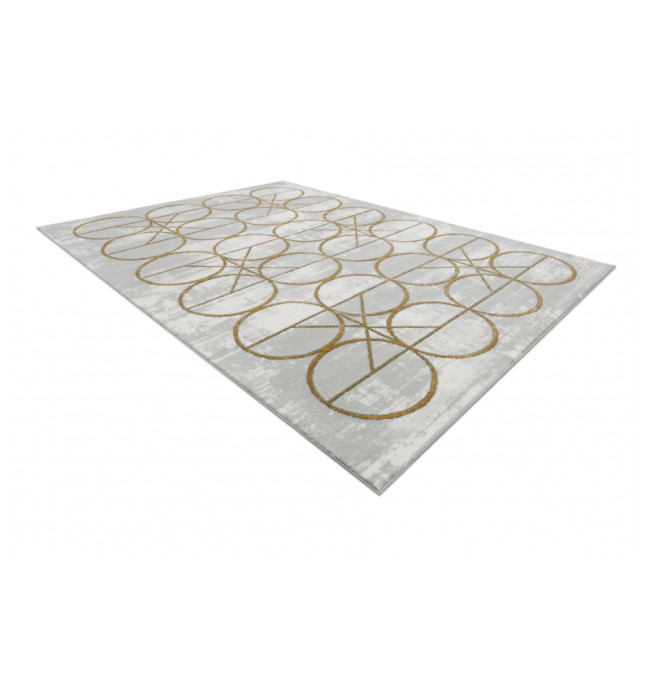 Koberec EMERALD exkluzivní 1010 glamour, styl kruhy krém/zlatý