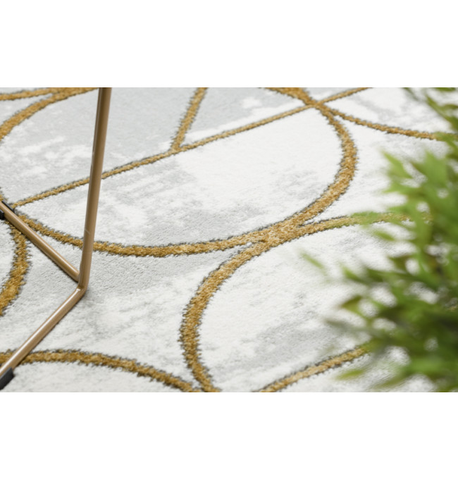 Koberec EMERALD exkluzivní 1010 glamour, styl kruhy krém/zlatý