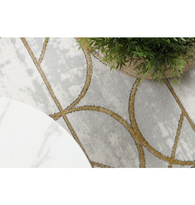Koberec EMERALD exkluzivní 1010 glamour, styl kruhy krém/zlatý