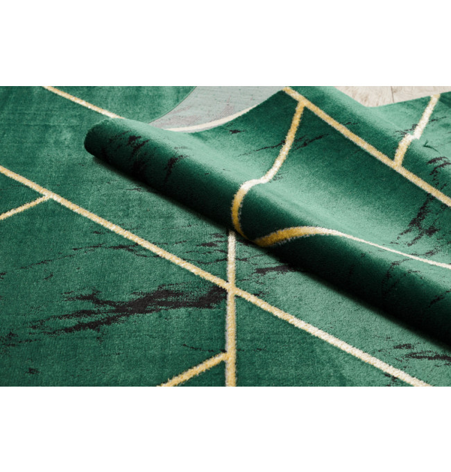 Koberec EMERALD exkluzivní 1012 glamour, styl geometrický, marmur lahvově zelený/zlatý