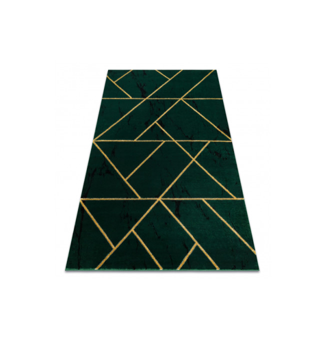 Koberec EMERALD exkluzivní 1012 glamour, styl geometrický, marmur lahvově zelený/zlatý
