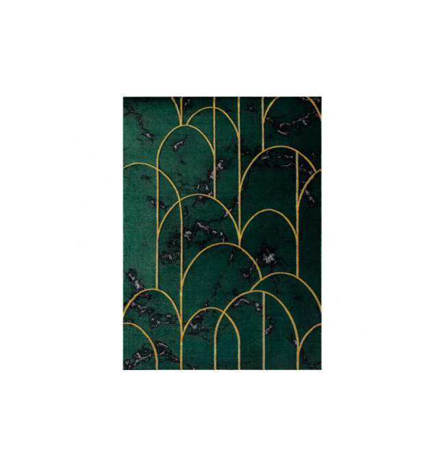 Koberec EMERALD exkluzivní 1016 glamour, styl art deco, marmur lahvově zelený / zlatý