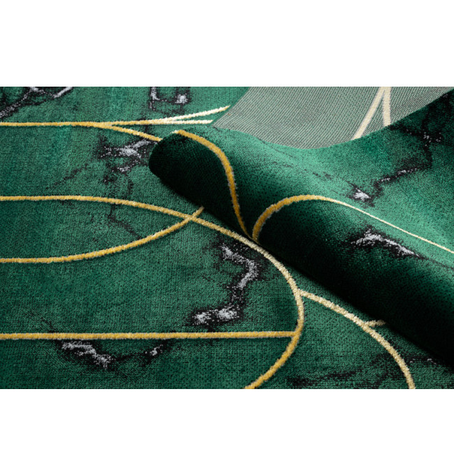 Koberec EMERALD exkluzivní 1016 glamour, styl art deco, marmur lahvově zelený / zlatý