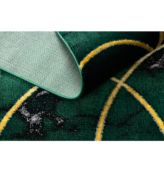 Koberec EMERALD exkluzivní 1016 glamour, styl art deco, marmur lahvově zelený / zlatý
