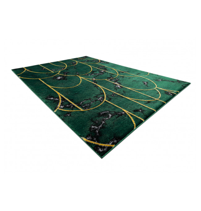 Koberec EMERALD exkluzivní 1016 glamour, styl art deco, marmur lahvově zelený / zlatý