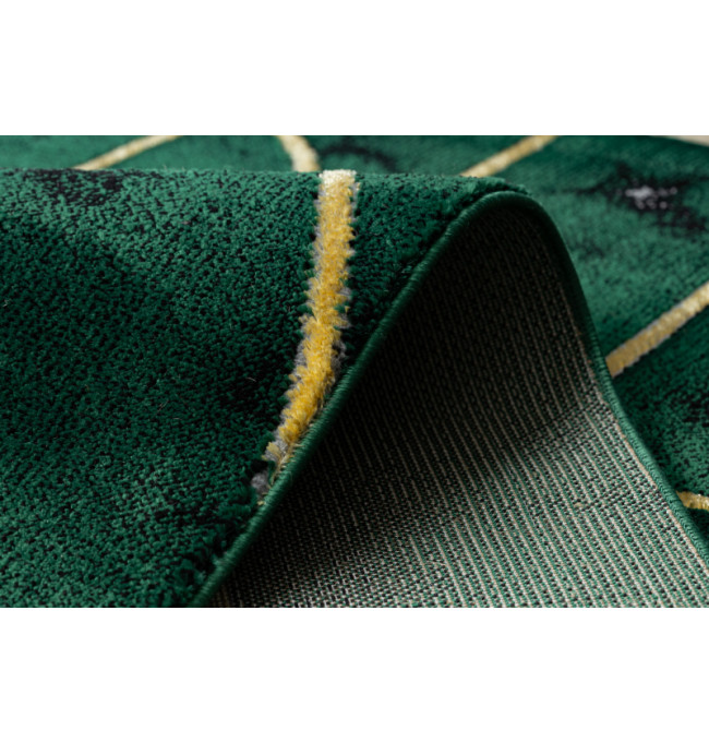 Koberec EMERALD exkluzivní 1016 glamour, styl art deco, marmur lahvově zelený / zlatý