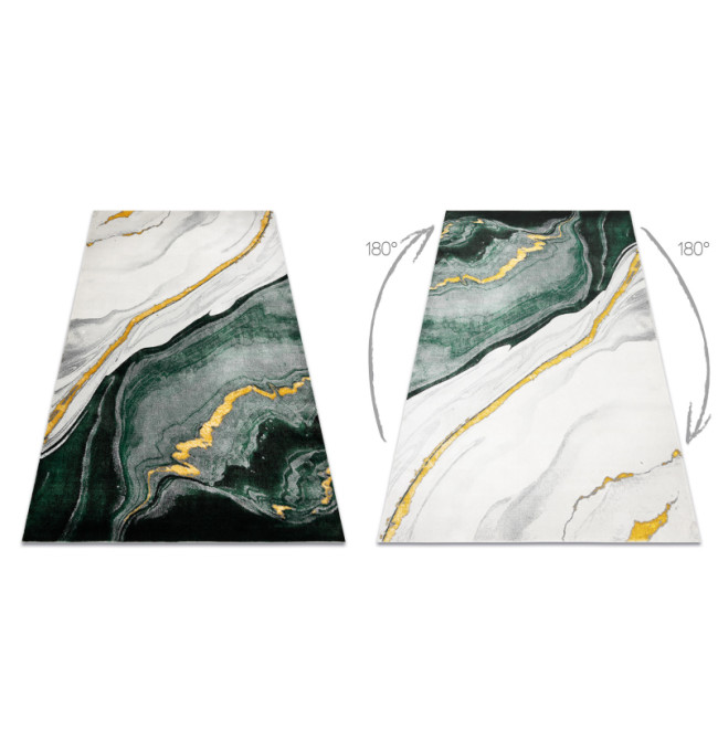 Koberec EMERALD exkluzivní 1017 glamour, styl marmur lahvově zelený/zlatý