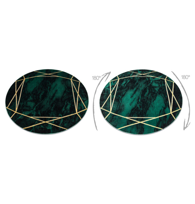 Koberec EMERALD exkluzivní 1022 kruh - glamour, marmur, geometrický zelený/zlatý