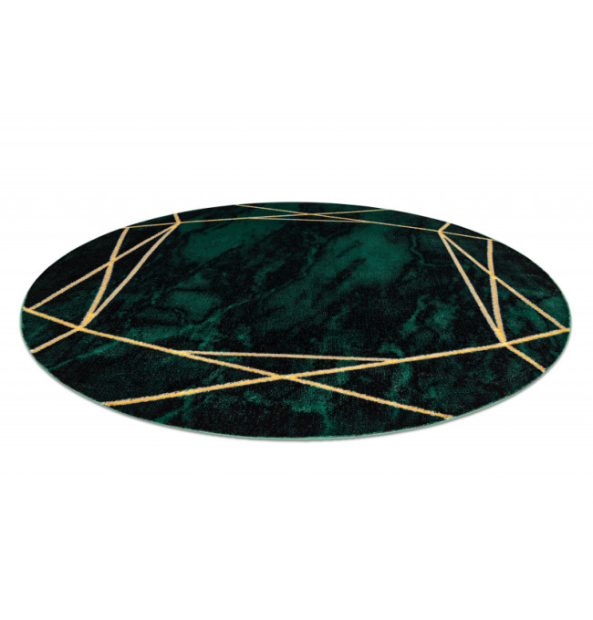 Koberec EMERALD exkluzivní 1022 kruh - glamour, marmur, geometrický zelený/zlatý
