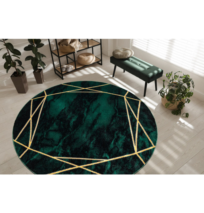 Koberec EMERALD exkluzivní 1022 kruh - glamour, marmur, geometrický zelený/zlatý