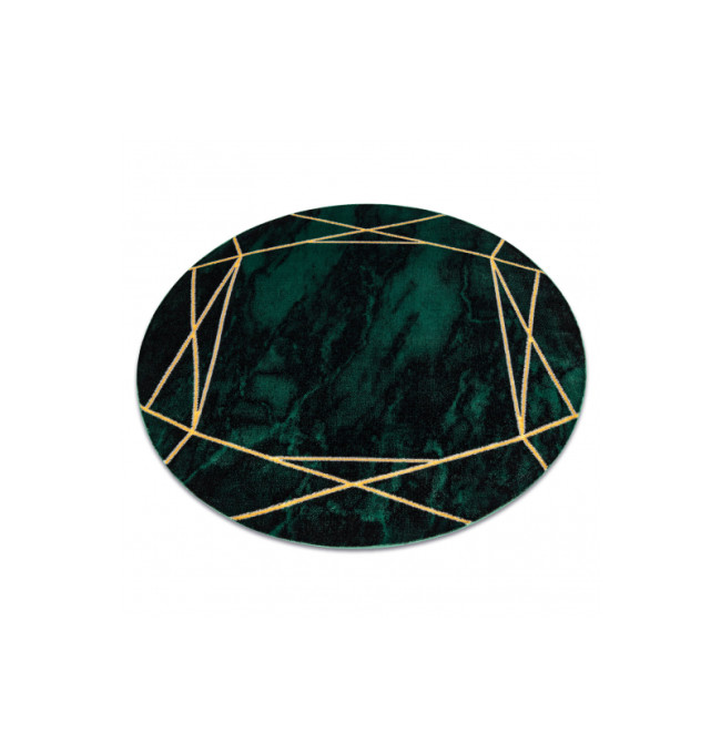 Koberec EMERALD exkluzivní 1022 kruh - glamour, marmur, geometrický zelený/zlatý