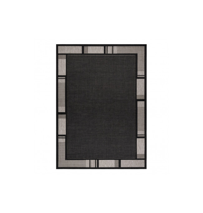 Koberec Floorlux sizal 20195 Černo/Stříbrný