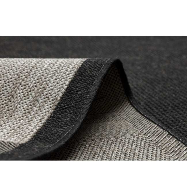 Koberec Floorlux sizal 20195 Černo/Stříbrný