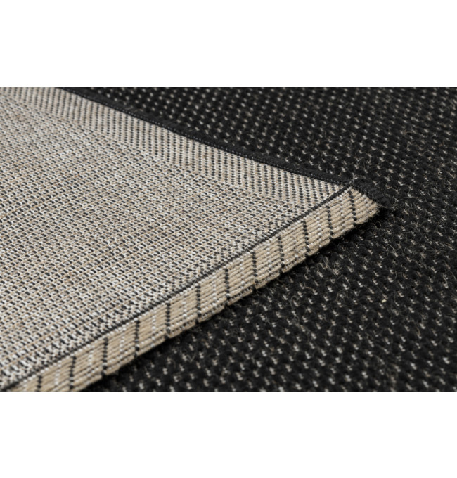 Koberec Floorlux sizal 20195 Černo/Stříbrný