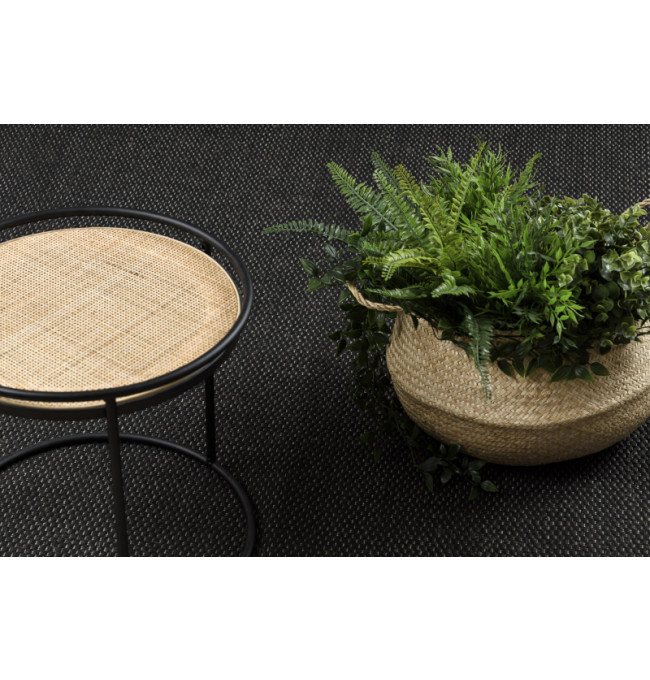 Koberec Floorlux sizal 20195 Černo/Stříbrný