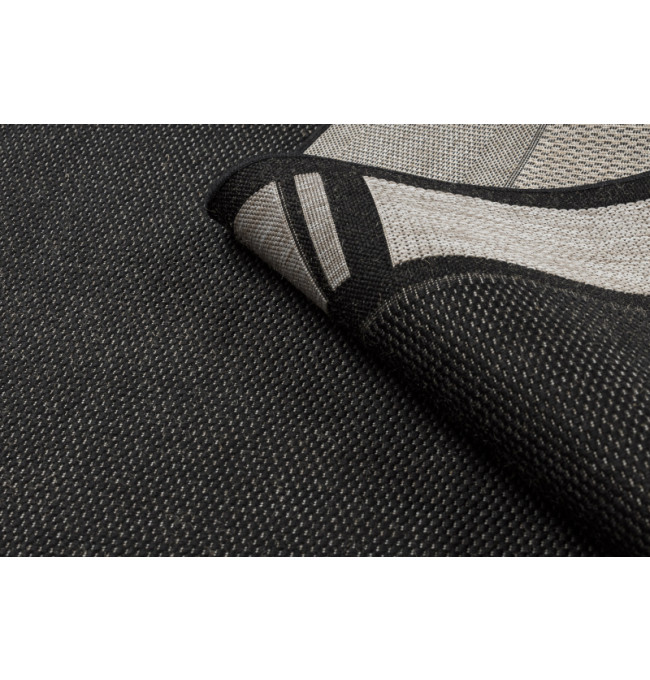 Koberec Floorlux sizal 20195 Černo/Stříbrný