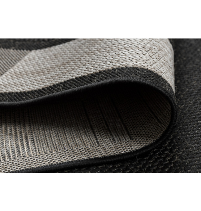 Koberec Floorlux sizal 20195 Černo/Stříbrný