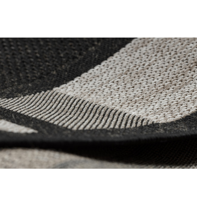 Koberec Floorlux sizal 20195 Černo/Stříbrný
