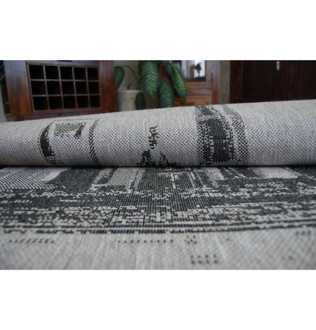 Koberec Floorlux sizal 20240 Stříbrno/Černý