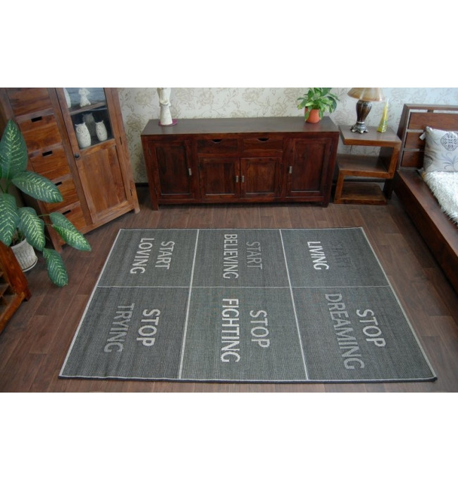 Koberec Floorlux sizal 20275 YOLO Černo/stříbrný