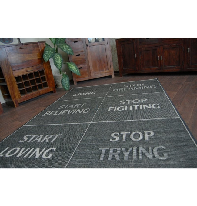 Koberec Floorlux sizal 20275 YOLO Černo/stříbrný