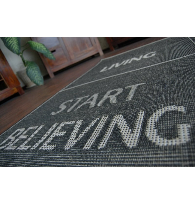 Koberec Floorlux sizal 20275 YOLO Černo/stříbrný