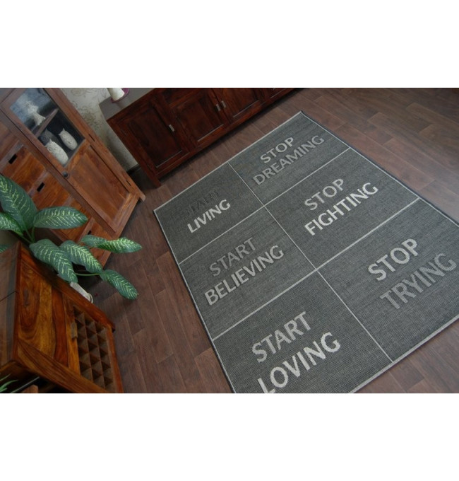 Koberec Floorlux sizal 20275 YOLO Černo/stříbrný