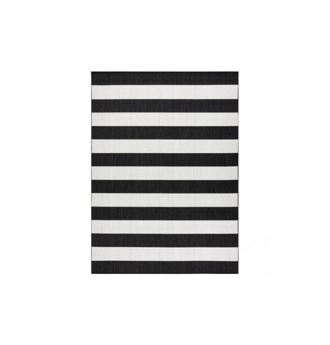 Koberec Floorlux sizal flat 48644/690 - Pásy černo bílý