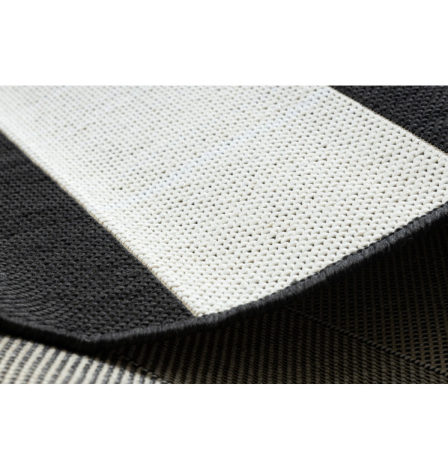 Koberec Floorlux sizal flat 48644/690 - Pásy černo bílý