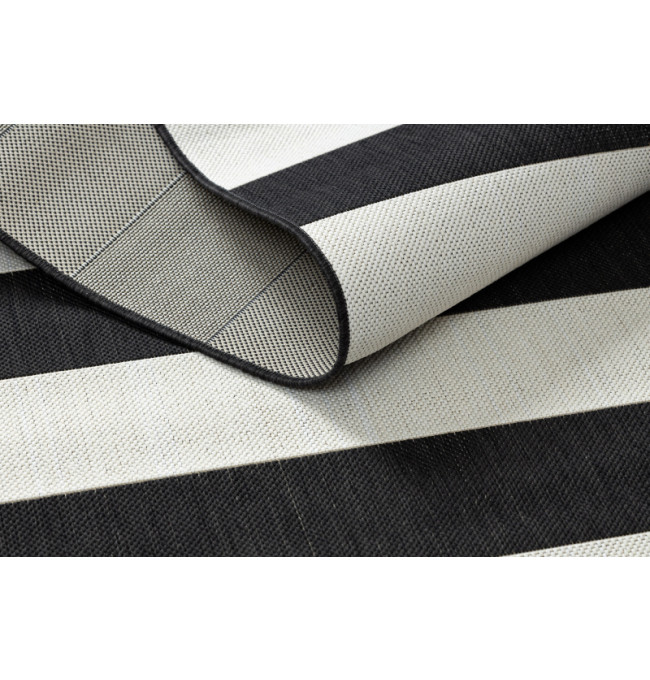Koberec Floorlux sizal flat 48644/690 - Pásy černo bílý