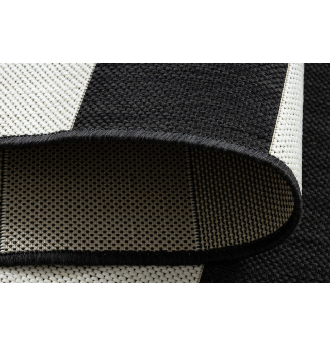 Koberec Floorlux sizal flat 48644/690 - Pásy černo bílý