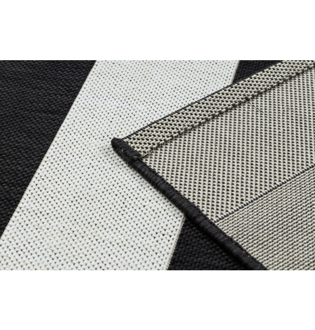 Koberec Floorlux sizal flat 48644/690 - Pásy černo bílý